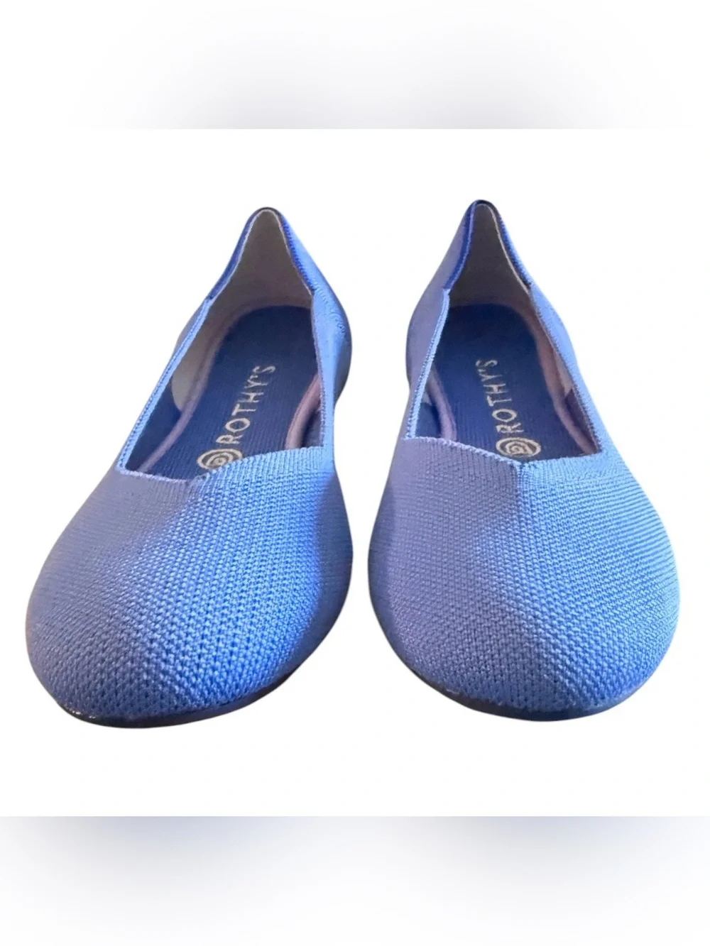 NWOT Rothy's The Flat women’s 9 slip on knit upper cornflower blue flats